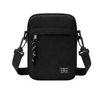 Generisch Sac à bandoulière pour homme Petite fermeture éclair étanche avec bandoulière Sac à bandoulière léger Sacs à bandoulière pour femmes Tissu, Noir , taille unique