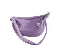 Generisch Sac à bandoulière simple couleur unie pour femme, sac à bandoulière en nylon à la mode sacs à bandoulière pour femmes grand (violet, taille unique)