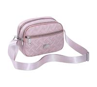 Generisch Sac à bandoulière tendance et simple pour femme avec fermeture éclair multicouche et sac à bandoulière pratique et léger de grande capacité rouge (rouge, taille unique)