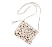 Generisch Sac à bandoulière tissé à la main pour femme - Pochette de plage tissée à la main - Sac à bandoulière - Sac à outils, Blanc., Taille unique