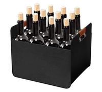 Generisch Sac à Bouteilles, 12 Compartiments de 1,5 l chacun, indéchirable, Porte-Bouteilles Pliable, avec séparateurs, pour Bouteilles d'eau, de vin et de bière, 37 x 32 x 22 cm, Noir, Noir, Voir