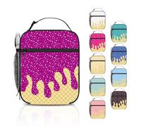 Generisch Sac à déjeuner isotherme pour fille et garçon - Grand sac isotherme pour boîte à déjeuner avec poche à couverts - Boîte à déjeuner portable pour homme et femme - Petit sac isotherme pour
