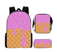Generisch Sac à dos 2026 série Ice à trois pièces pour un usage quotidien, sac à dos d'école avec compartiments spacieux, bretelles confortables pour adolescents et adultes (taille unique)