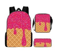 Generisch Sac à dos 2026 série Ice à trois pièces pour un usage quotidien, sac à dos d'école avec compartiments spacieux, bretelles confortables pour adolescents et adultes (taille unique)