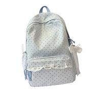 Generisch Sac à dos avec bordure décorative en dentelle, bleu, Taille | Sac à dos léger en nylon pour l'enseignement, l'étude de la bibliothèque, le shopping et le chemin quotidien au travail
