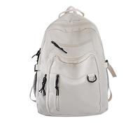 Generisch Sac à dos cargo d'étudiant de grande capacité, couleur unie, multicouche, sac d'école, sac à dos militaire pour homme, Blanc., taille unique