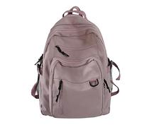 Generisch Sac à dos cargo d'étudiant de grande capacité, couleur unie, multicouche, sac d'école, sac à dos militaire pour homme, Rose, taille unique