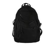 Generisch Sac à dos cargo d'étudiant de grande capacité, couleur unie, multicouche, sac d'école, sac à dos militaire pour homme, Noir , taille unique