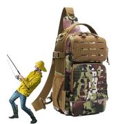 Generisch Sac à dos de pêche, sac à bandoulière, avec porte-bouteille d'eau et compartiment de rangement pour équipement, sac pour accessoires de pêche, pour homme, aventure en plein air, camping