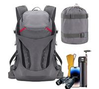 Generisch Sac à dos de randonnée - Sac à dos pliable grand volume 28 litres - Poches étanches pour la randonnée - Pour amis, familles, femmes, extérieur, pêche, randonnée et anniversaire, gris, Siehe