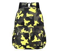 Generisch Sac à dos d'école léger pour adolescents, robuste, imperméable, avec compartiments, idéal pour les aventures en plein air, les voyages et le chemin scolaire quotidien (Jaune-c, M)