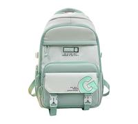 Generisch Sac à dos d'école pour adolescents et filles - Blocage de couleur - Sac à dos de sport pour adolescents - École secondaire - Sac à dos militaire - Grand sac à dos, vert, Einheitsgröße, Sac à