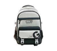 Generisch Sac à dos d'école pour adolescents et filles - Blocage de couleur - Sac à dos de sport pour adolescents - École secondaire - Sac à dos militaire - Grand sac à dos, Noir , Einheitsgröße, Sac