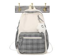 Generisch Sac à dos d'écolier | Sac à dos de style Harajuku | Sac d'école le bon cadeau pour les anniversaires, Noël et les jours d'école, bon choix pour les collégiens et les étudiants, gris, voir