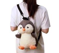 Generisch Sac à dos pingouin pour filles - Sac à dos rembourré en peluche de dessin animé pingouin, bandoulière réglable, décoration à thème océanarium pour les amoureux des animaux