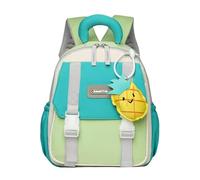 Generisch Sac à dos pour enfant 2026 pour maternelle avec design à blocs de couleurs, robuste, sac à dos de voyage, petit sac à livres polyvalent pour l'école, les excursions (vert, taille unique)