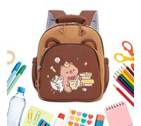 Generisch Sac à dos pour enfant - Réglable - Motif animal de dessin animé | Sac à dos pour petites filles Kita Zoo, activités de restaurant, collations, jouets, parc, jardin, pique-nique