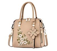 Generisch Sac à main brodé à la mode pour un sac à bandoulière simple à une épaule d'âge moyen sacs à bandoulière dames grand étanche, kaki, taille unique