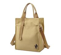 Generisch Sac à main pour femme à la mode multicouche en toile légère, sac de trajet décontracté pour le chemin de l'école, kaki, Taille unique