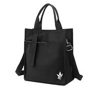 Generisch Sac à main pour femme à la mode multicouche en toile légère, sac de trajet décontracté pour le chemin de l'école, Noir , Taille unique