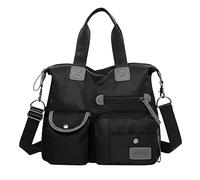 Generisch Sac à main tendance pour femme en nylon imperméable comme élégant sac à bandoulière pratique pour une utilisation quotidienne, Noir , Taille unique