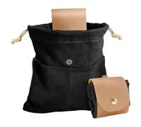 Generisch Sac à nourriture pour champignons - Sac de rangement pliable avec cordon de serrage - Sac de chasse aux champignons Bushcraft pour camping, coquillages, trésors, voyages, randonnée, Noir