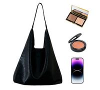 Generisch Sac à provisions en cuir, porte-monnaie en cuir pour femme, sac à bandoulière pour femme, sac de transport quotidien de grande entreprise, Noir , Voir description