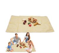Generisch Sac de pique-nique isotherme - Tapis intégré - Tapis de plage imperméable - Couverture de pique-nique pliable épaisse - Sac isotherme pour déjeuner, jaune, Siehe Beschreibung, Voir