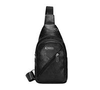 Generisch Sac de poitrine en polyuréthane pour hommes de style extérieur et sac à bandoulière décontracté accessoires d'équitation sacs pour femmes, Noir , Taille unique