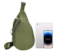 Generisch Sac de poitrine pour homme - Sac de voyage - Sangles réglables - Sac banane de voyage - Sac de messager tendance pour le camping de voyage, Vert militaire., Voir description