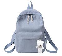 Generisch Sac d'école décontracté à l'épaule en cordon Sac à dos d'étudiant Mode Sac pour femme Sac à bandoulière simple et tendance, bleu clair, Einheitsgröße, Sac à dos de voyage