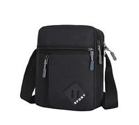 Generisch Sac d'école Printemps Été Hiver Fermeture Éclair Homme Mini Toile Simple épaule Poche Latérale Sac Bandoulière Sport Sac à Bandoulière, Noir , Einheitsgröße, Sac à dos polochon