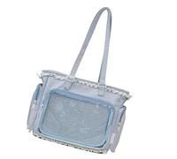 Generisch Sac d'école semi-transparent moderne, bleu, Taille unique, Mass | Polyamide solide et fin avec ceinture ajustable pour un usage quotidien, les amateurs de dessin animé, indispensable