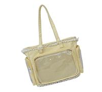 Generisch Sac d'école semi-transparent moderne, jaune, Taille unique, Mass | Polyamide solide et fin avec ceinture ajustable pour un usage quotidien, les amateurs de dessin animé, indispensable