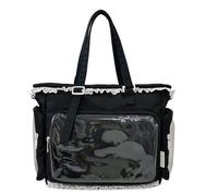 Generisch Sac d'école semi-transparent moderne, Noir , Taille unique, Mass | Polyamide solide et fin avec ceinture ajustable pour un usage quotidien, les amateurs de dessin animé, indispensable