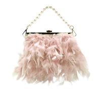 Generisch Sac messenger exclusif pour femme avec un design élégant de pochette, chaîne de perles intégrée pour des solutions de rangement élégantes, rouge, Taille unique