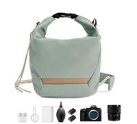 Generisch Sac pour appareil photo reflex numérique | Sac à bandoulière étanche avec protection d'objectif, photographie en plein air, voyage, sport quotidien, vert clair, Voir description, Voir