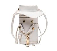 Generisch Sac seau - Petit sac à bandoulière - Sac à main en cuir synthétique de luxe - Pour voyage, sport, camping, soirée, mariage, fête, bal de fin d'année, fiançailles, Blanc., voir description