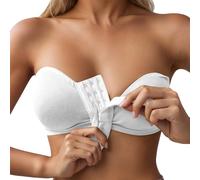 Generisch Sachen Soutien-gorge confortable et élégant pour femme avec fermeture avant et plusieurs crochets pour le quotidien Tenue esclave pour femme, Blanc., S