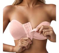 Generisch Sachen Soutien-gorge confortable et élégant pour femme avec fermeture avant et plusieurs crochets pour le quotidien Tenue esclave pour femme, Rose, S