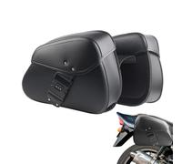 Generisch Sacoches de selle de moto en cuir - Sacoches latérales - Sac en cuir synthétique imperméable - Organisateur de grande capacité - Sacoches de selle pour vélo cruiser - 12,20 x 4,3 cm