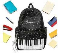 Generisch Sacs à dos à la mode - Sac à dos d'école de grande capacité avec motif piano, sac à dos de voyage léger | Pour étudiants, université, ordinateur portable, utilisation quotidienne, voyages en