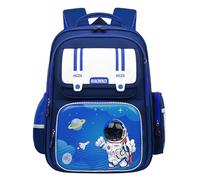 Generisch Sacs à dos tendance pour garçons de style anglais pour écoliers du primaire, légers, résistants, grande capacité, sac à bandoulière pour ordinateur portable 17,3 cm, bleu, 33x20x43cm