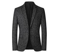 Generisch Sakko Blazer Sportif Pour Homme - Veste De Costume Coupe Droite Avec Deux Boutons Et Col Montant - Extensible Sans Plis - Manteau D'affaires Léger, Noir, XXXXL