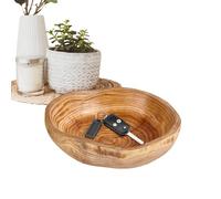 Generisch Saladier à mélanger - Récipient rustique en bois naturel - Bol décoratif de style antique - Pour cuisine, salon, salle à manger, couloir, collations