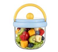 Generisch Saladier avec couvercle - 600 ml - Boîte à déjeuner portable anti-fuite - Pour salades, collations, travail, voyage, pique-nique, bureau, fitness, camping, extérieur