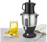 Generisch Samovar à thé électrique 6 L, machine à thé turque Samovar électrique 1500 W avec fonction de maintien au chaud, infuseur à double casserole en acier inoxydable, for café, thé parfumé