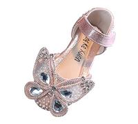 Generisch Sandales 30 sandales robe danse princesse chaussures perles strass maille Big Bow Baskets bébé, Rose, 30 EU