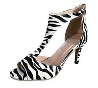 Generisch Sandales à lanières pour femme, chaussures de fête de bal de fin d'année, sandales pour femme avec talon haut, bout ouvert, en satin, avec bride à la cheville, sandales d'été élégantes