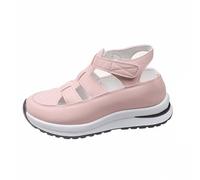 Generisch Sandales à plateforme élégantes avec motif perforé pour femme, semelle intérieure surélevée parfaite pour les loisirs et les vacances, Rose, 39 EU